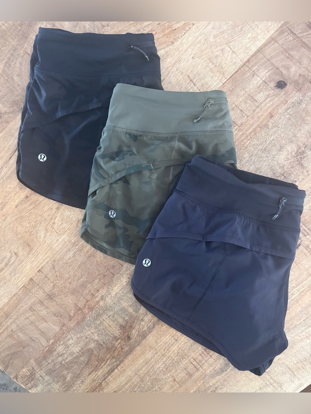 Lululemon Speed Up Shorts - Black, Olive Camo, Black Camo Size 6